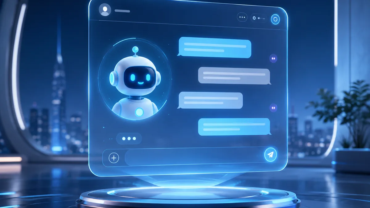 AI customer service assistant answering questions on a business website