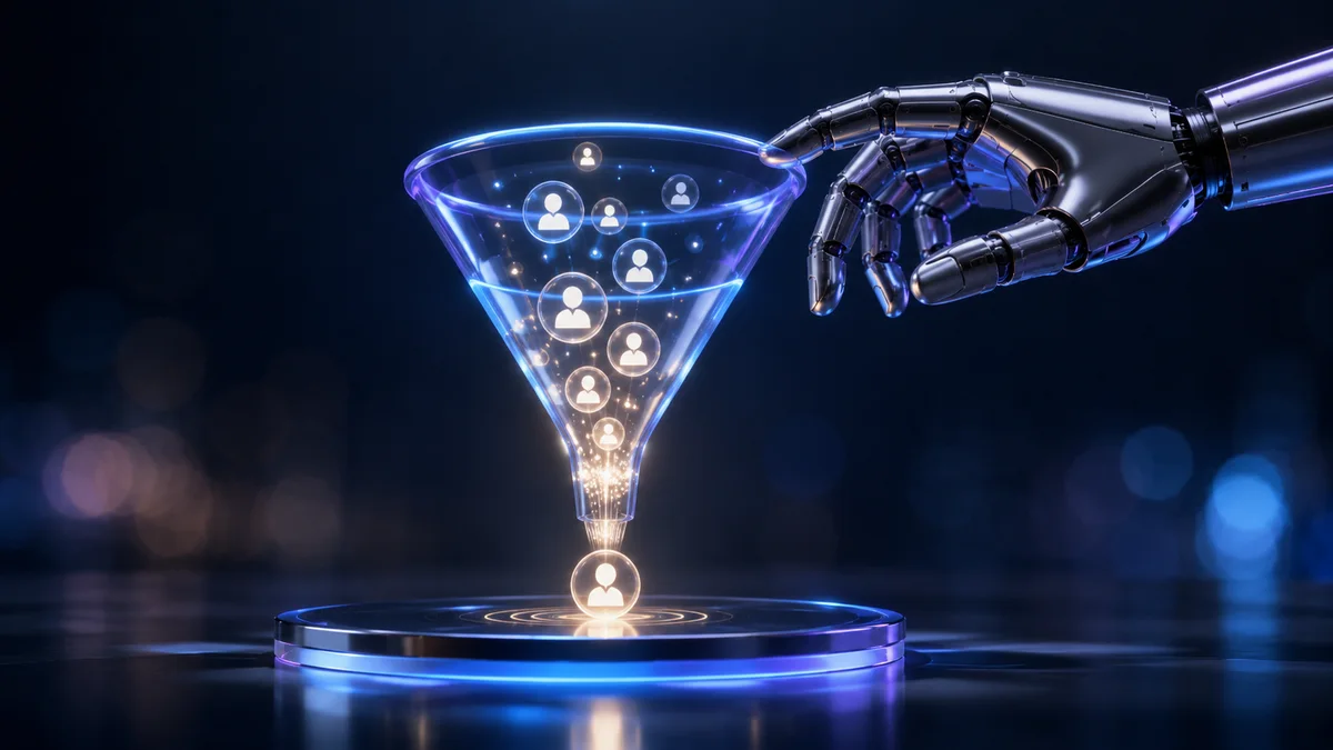 AI-powered sales and lead generation system with holographic funnels and CRM dashboards