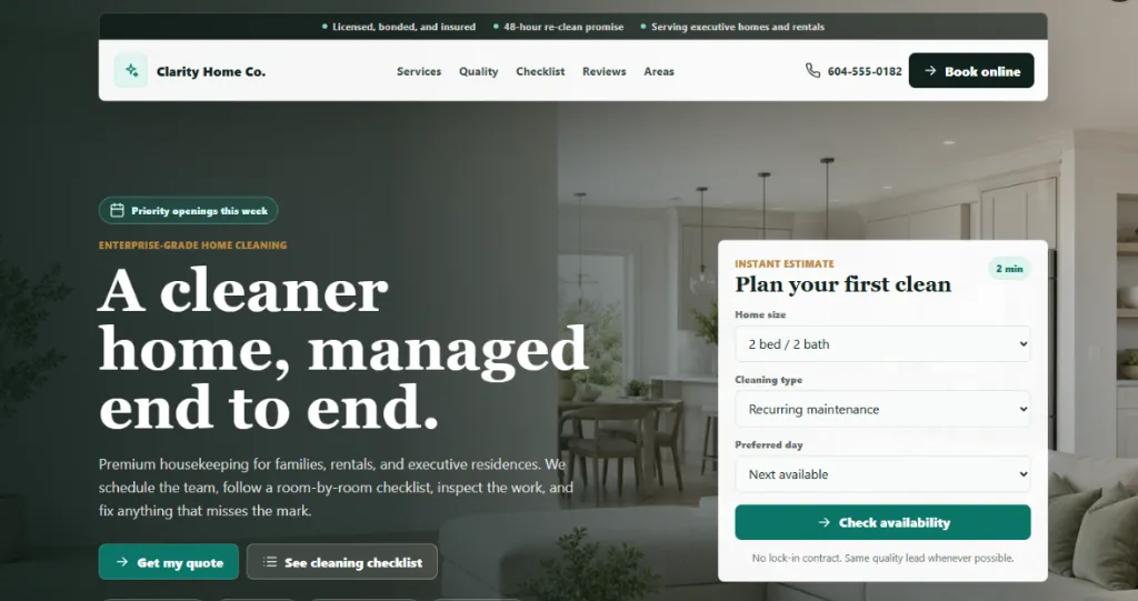 Premium car website hero page built by Avelle
