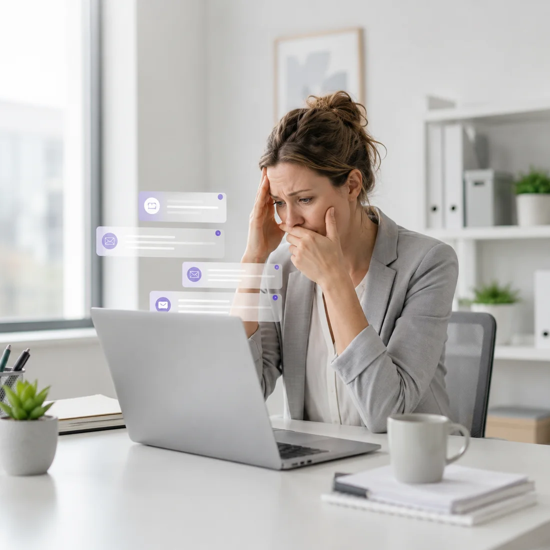 Business owner overwhelmed by delayed inquiries