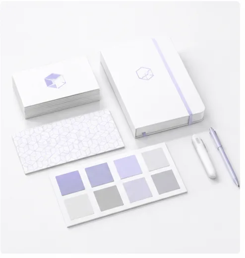 Brand identity design with logo, color palette, and typography