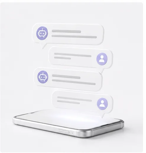 AI chatbot answering customer messages on a website